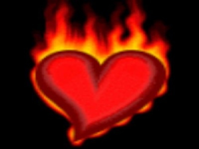 coeur flammes
